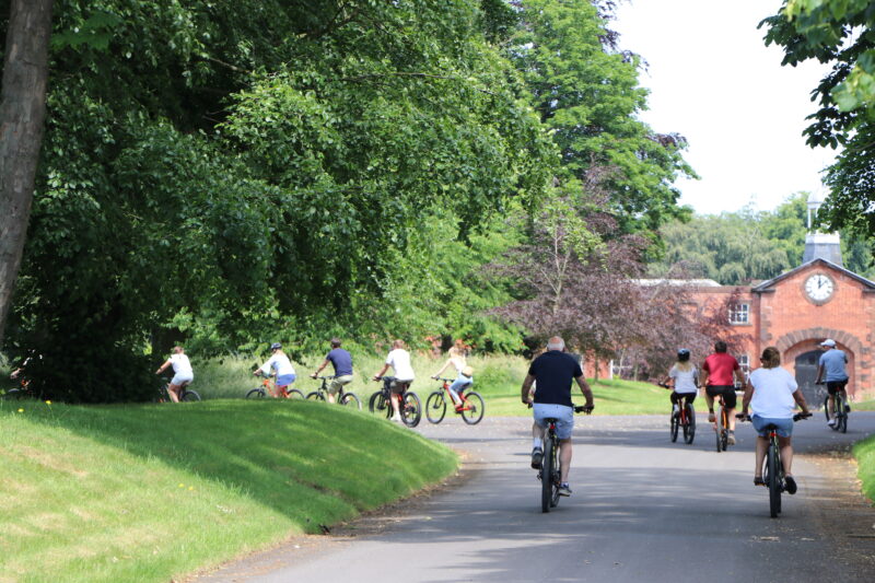 guests cycling around private country roads